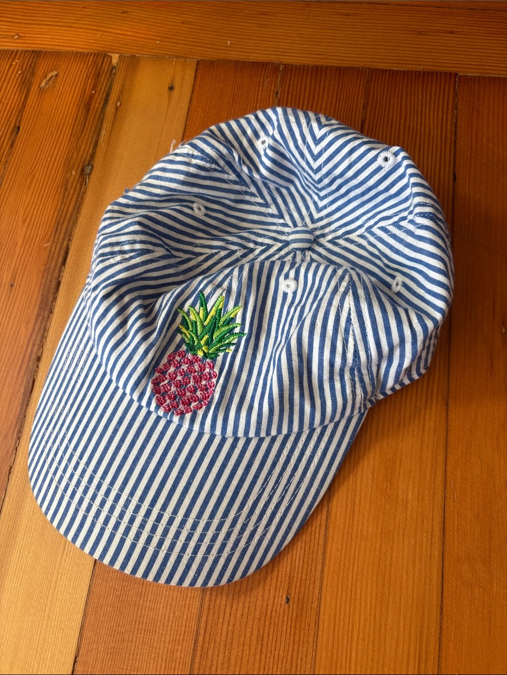 Tommy Bahama Navy and White Striped Pineapple Embroidered Cap